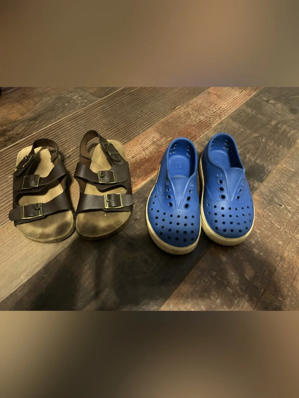 Two sets of boys summer shoes size 11.